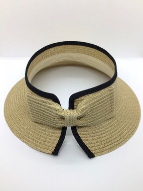 100% Paper Sun Visor Hat with Bow Detail Roll Up